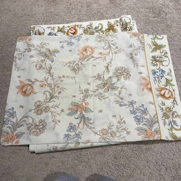 Vintage Springmaid Full Flat Sheet & 1 Pillowcase Wondercale Multicolor Floral - Picture 4 of 5
